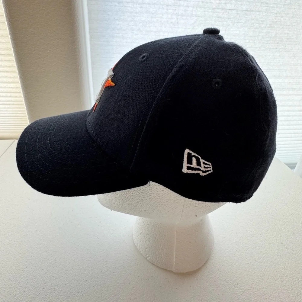 New Era Houston Astros 39THIRTY Youth Hat Navy MLB Stretch Fit Cap EUC